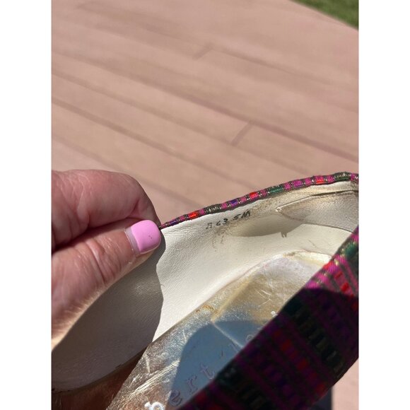 Vtg Herbert Levine KABUKI Shoes Beth Levine 60s Fine Silk Intricate Purple 4 1/2 - Picture 8 of 10